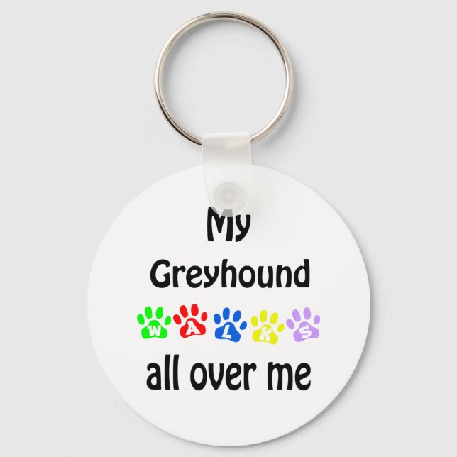 Greyhound Walks Design Key Ring (Front)