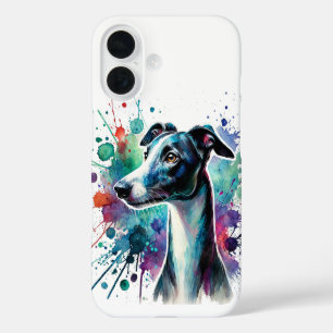  Greyhound Watercolor Art iPhone 16 Case