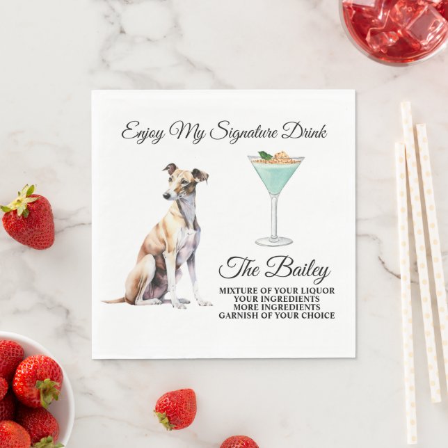 Greyhound Wedding Signature Drink Napkins (Insitu)