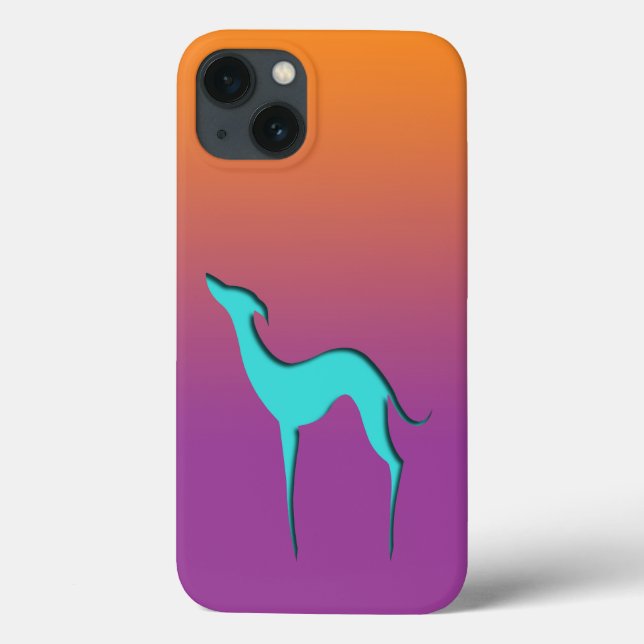 Greyhound/Whippet blue orange violet iPad Air case (Back)