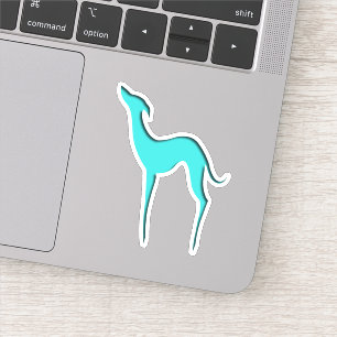 Greyhound Whippet dog turquoise blue silhouette