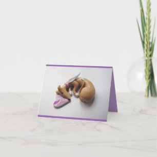 Greyhound Whippet Fawn Angel Card