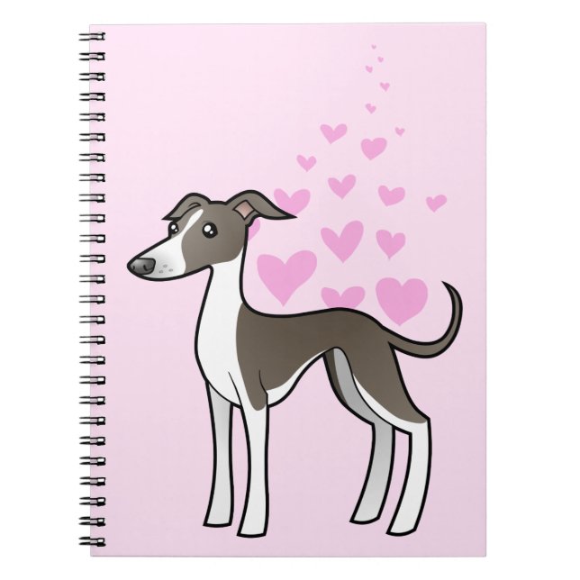 Greyhound / Whippet / Italian Greyhound Love Notebook (Front)