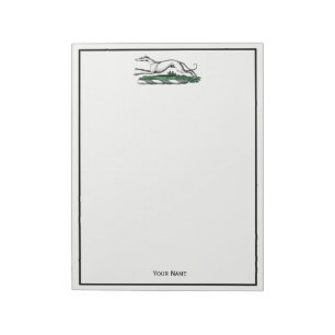 Greyhound Whippet Running Heraldic Crest Emblem Notepad