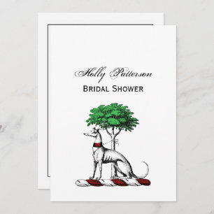 Greyhound Whippet With Tree Heraldic Crest Emblem Invitation