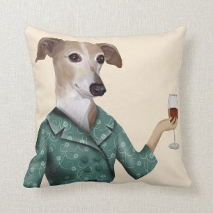 Greyhound Wine Snob Cushion