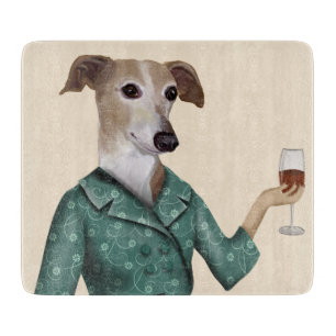 Greyhound Wine Snob Cutting Board