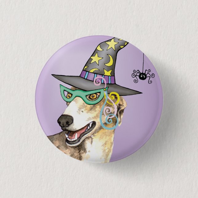 Greyhound Witch 3 Cm Round Badge (Front)