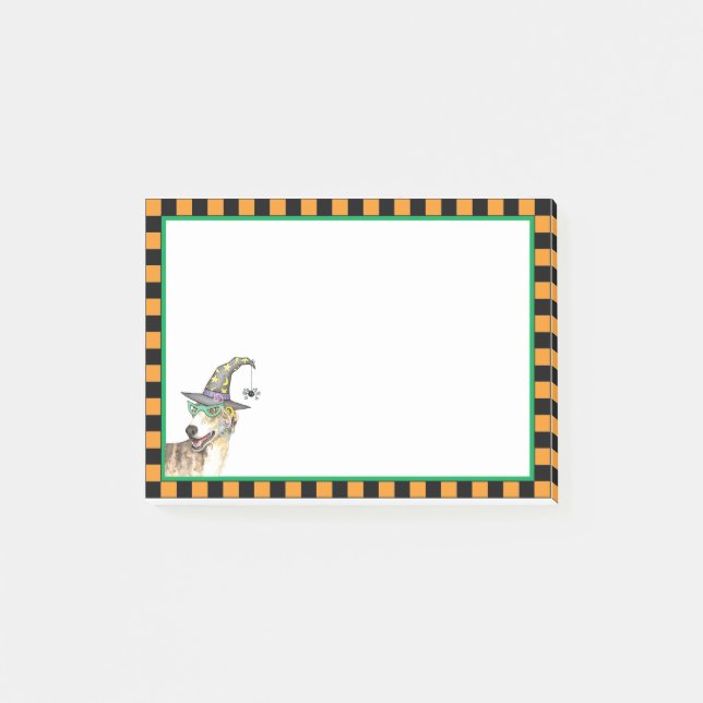 Greyhound Witch Post-it Notes (Front)