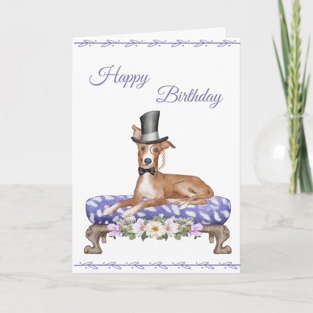 Greyhound with Monocle  Card (Front)