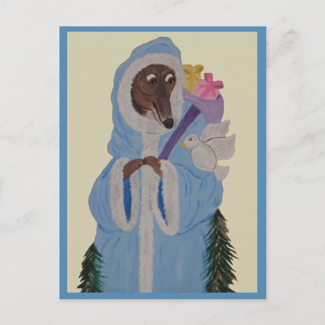 Greyhound with White Dove Postcard (Front)