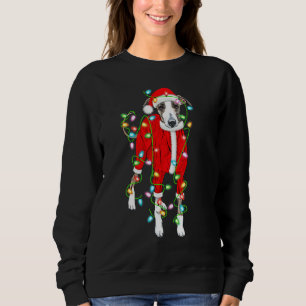 Greyhound  Xmas Lighting Santa Hat Greyhound Chris Sweatshirt