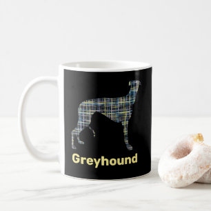 Greyhound Yellow & Blue Grid Lines Coffee Mug