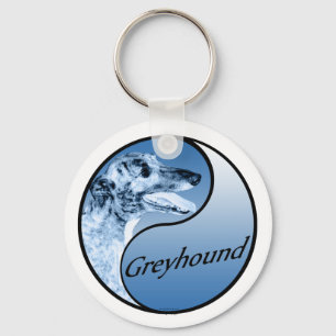 Greyhound Yin and Yang Key Ring