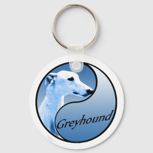 Greyhound Yin and Yang Key Ring