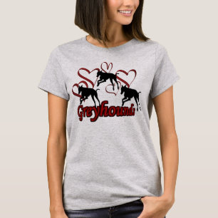 Greyhounds And Red Hearts T-Shirt