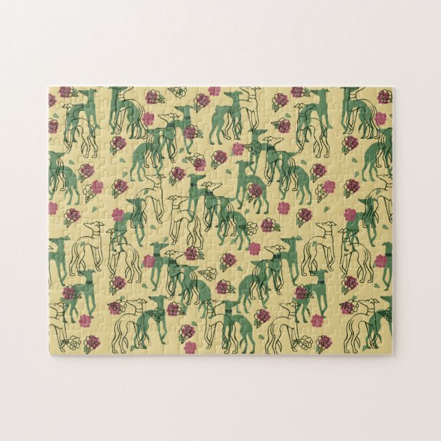 Greyhounds and Roses Jigsaw Puzzle (Horizontal)