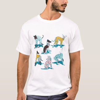 Greyhounds dogwalk // turquoise background dog  T-Shirt