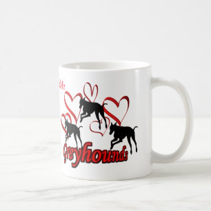 Greyhounds Hearts Dog Lover Personalised Coffee Mug