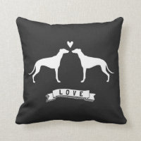 Greyhounds Love - Dog Silhouettes w/ Heart