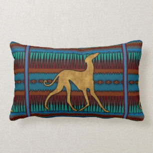 Greyhounds of Azawakh (blue) Lumbar Cushion