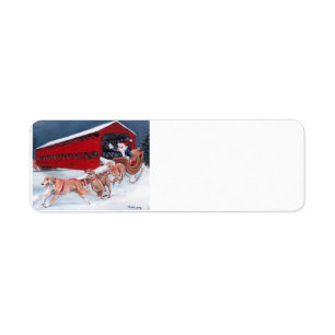 Greyhounds Santa Sleigh Dog Art Address Labels