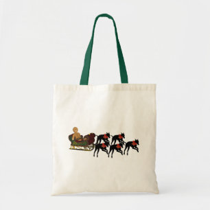Greyhounds Sleigh Christmas Holiday Tote Bag