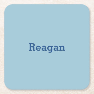 Greyish Green Blue Customisable Square Paper Coaster