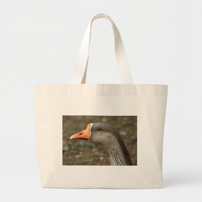Greylag Swan Goose Cross Large Tote Bag (Front)