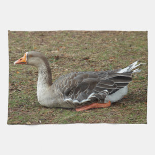 Greylag Swan Goose Cross Tea Towel