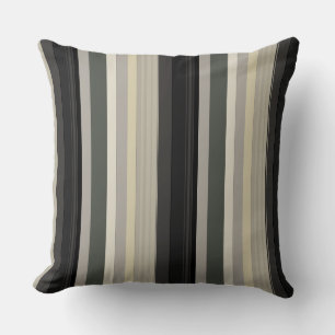 Greys and greens stripes cushion