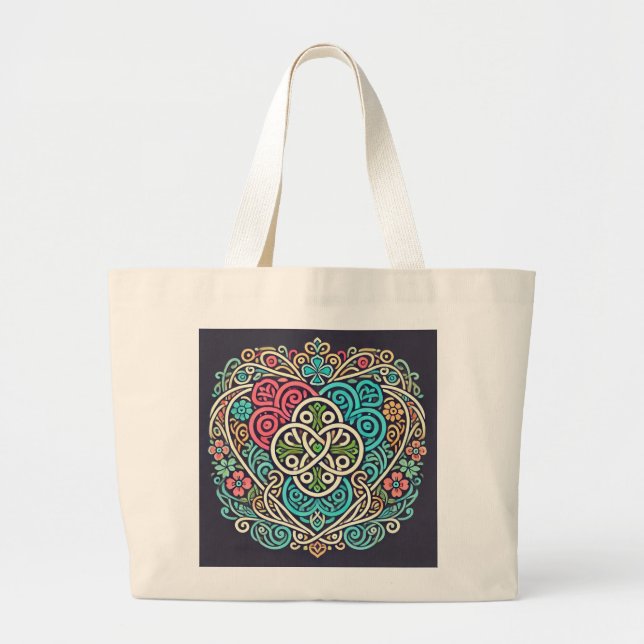 Grey's Celtic Heart Large Tote Bag (Front)