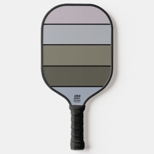 Greys Greens And Black Stripes On Watercolor Paper Pickleball Paddle