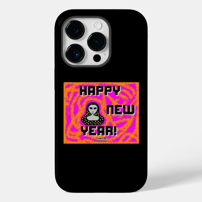 Greys New Year Wishes Apple iPhone 14 Pro Case (Back)