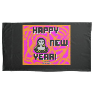 Greys New Year Wishes King Size Pillowcase