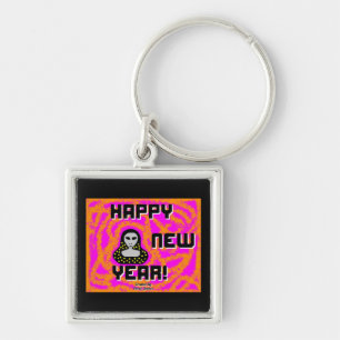 Greys New Year Wishes Premium Square Keychain