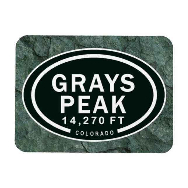Greys Peak 14,270 FT CO Mountain Magnet (Horizontal)