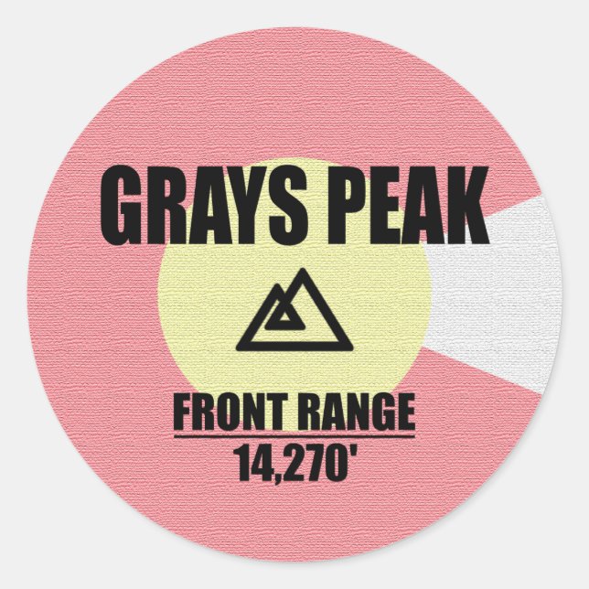 Greys Peak Classic Round Sticker (Front)
