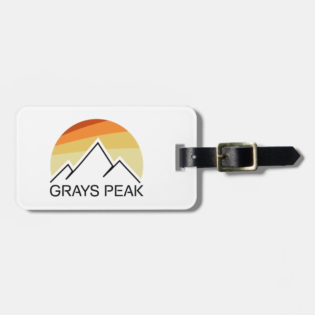 Greys Peak Retro Luggage Tag (Front Horizontal)