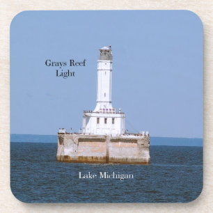 Greys Reef Light set of 6 hard plastic coasters