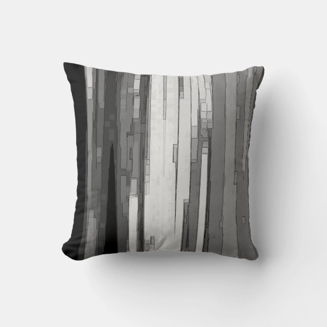 Greyscale Abstract B&W Art  Cushion (Front)