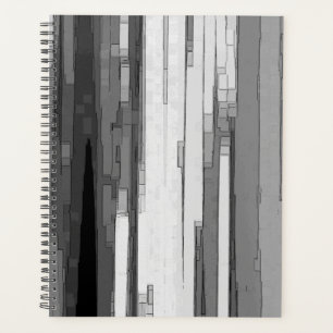 Greyscale Abstract B&W Art Planner