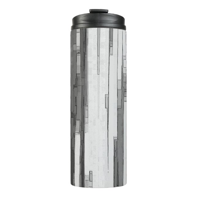 Greyscale Abstract B&W Art  Thermal Tumbler (Front)