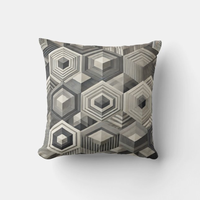 Greyscale Geometrics (max) Cushion (Front)