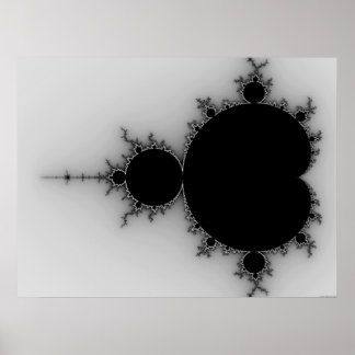 Greyscale Mandelbrot Set Poster