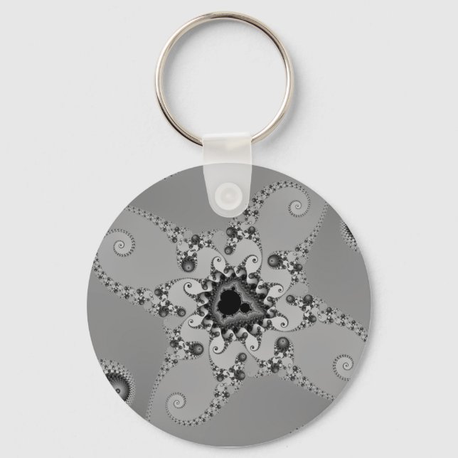 Greyscale Octopuses Keychain (Front)