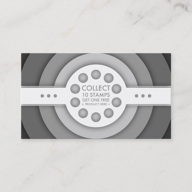 greyscale retro loyalty stamp card (Front)