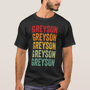 Greyson Rainbow Repetition Of Greyson Name Text T-Shirt