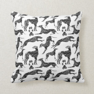Greyt Greyhound Marble Silhouettes Cushion