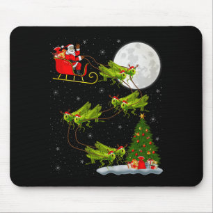 Grhopper Santa Sleigh Flying Funny Magical Christm Mouse Pad